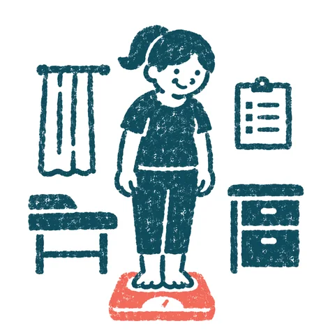健康診断を受けるのイラスト(はんこ)