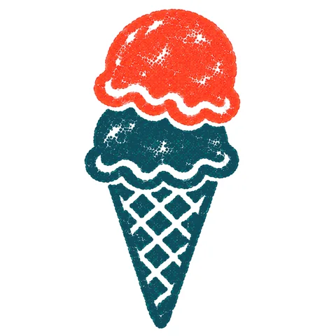 アイスクリームのイラスト(はんこ)