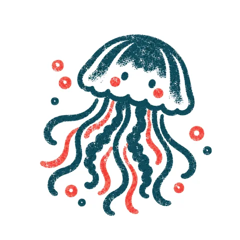 クラゲのイラスト(はんこ)