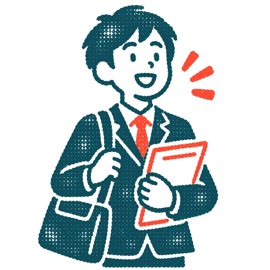 就職活動をする学生のイラスト(はんこ)