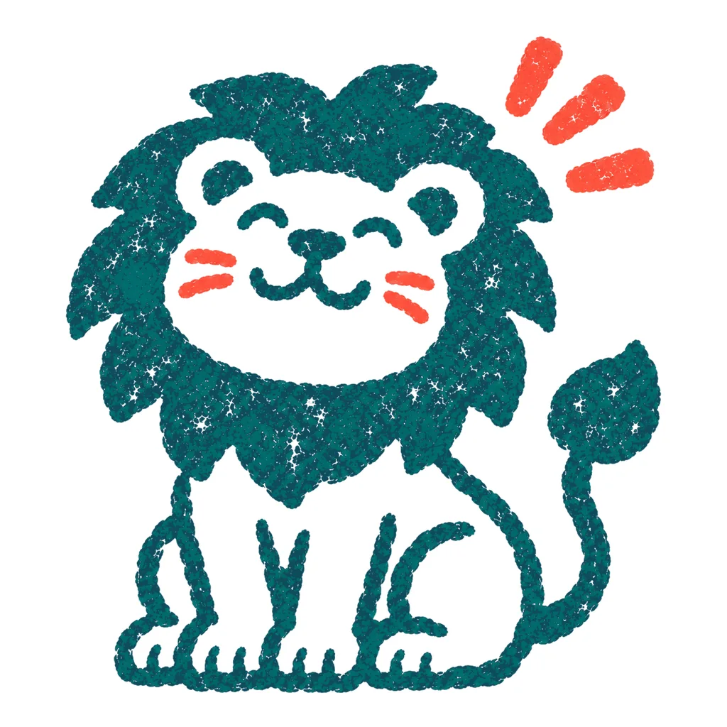 ライオンのイラスト(はんこ)