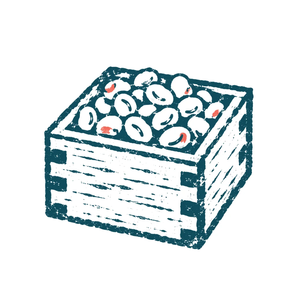 升に入った福豆のイラスト(はんこ)