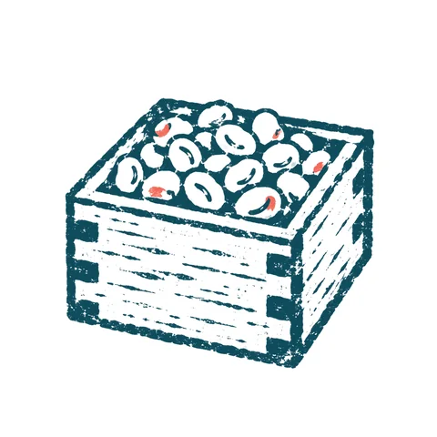 升に入った福豆のイラスト(はんこ)