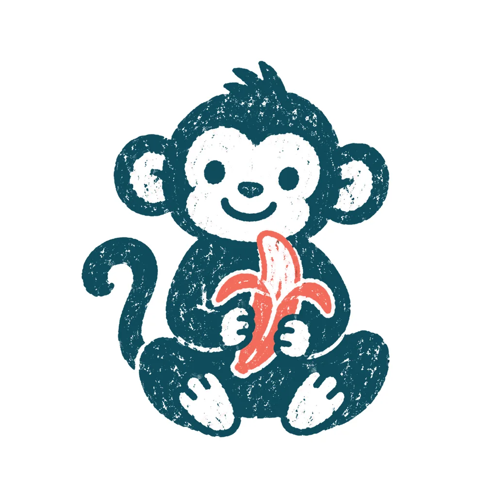 サルのイラスト(はんこ)