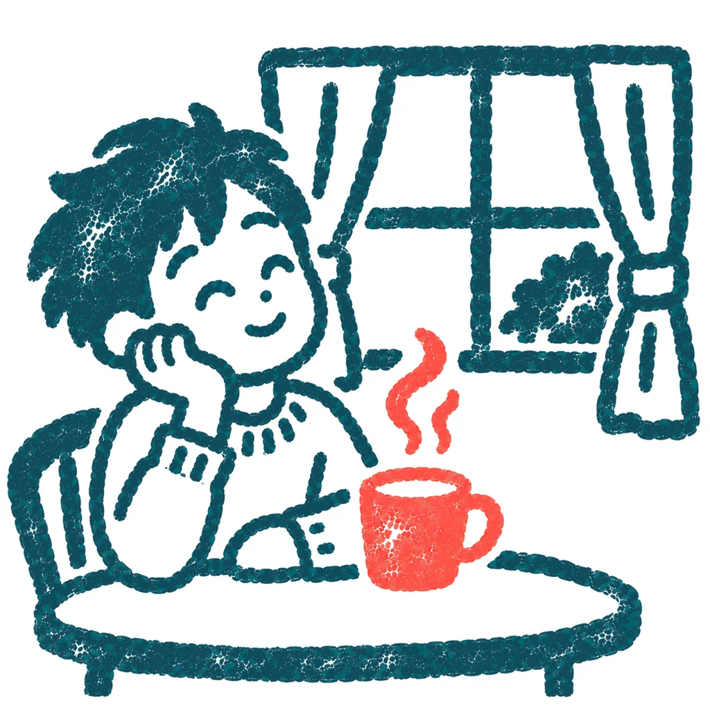 朝のコーヒーのイラスト(はんこ)