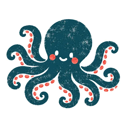タコのイラスト(はんこ)