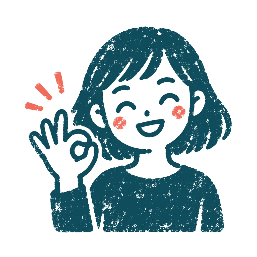 OKサインをする人のイラスト(はんこ)