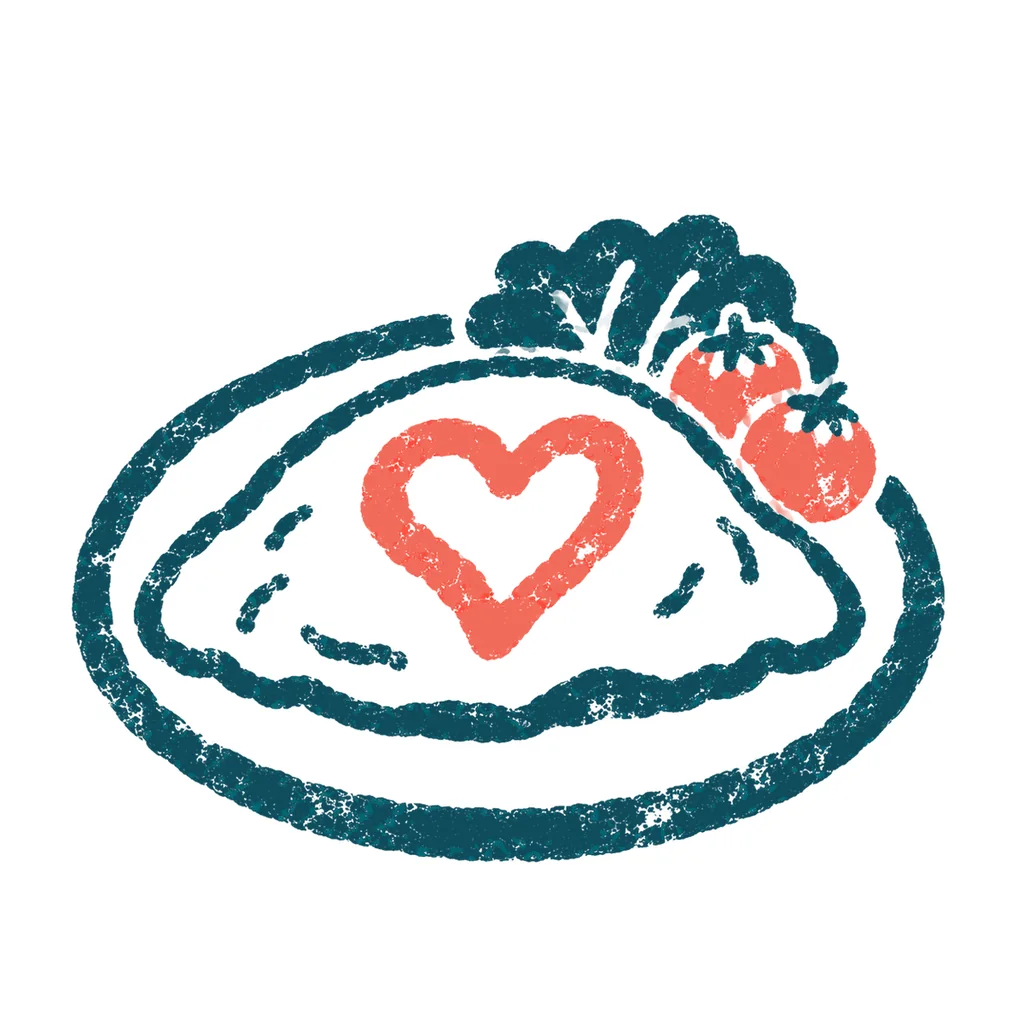 オムライスのイラスト(はんこ)