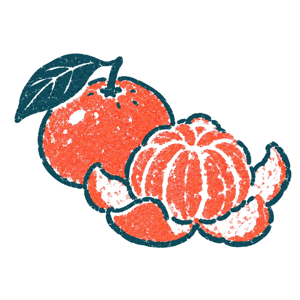 みかんのイラスト(はんこ)