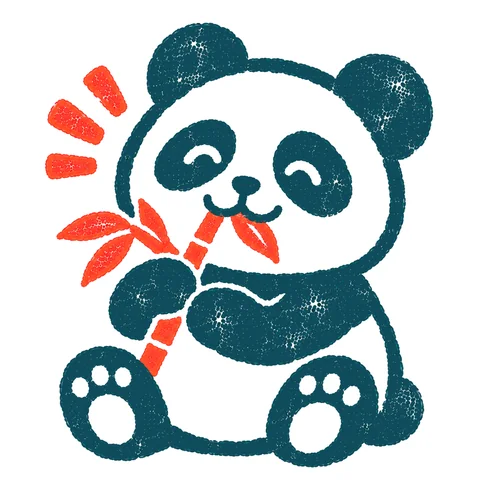 パンダのイラスト(はんこ)