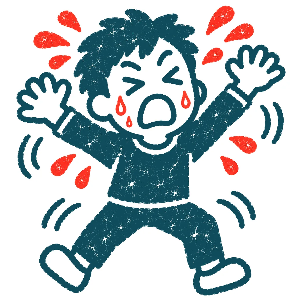 大慌てする人のイラスト(はんこ)