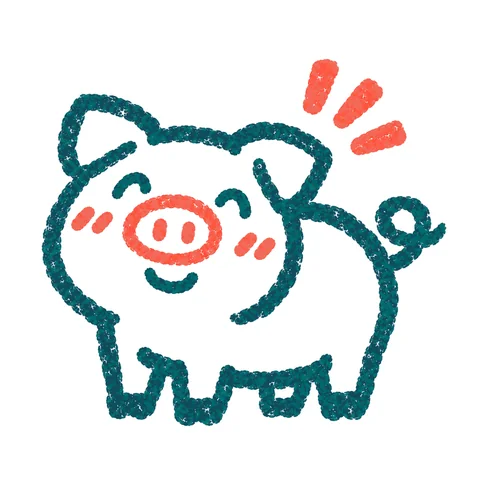 ブタのイラスト(はんこ)