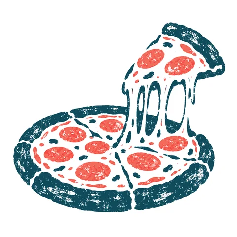 ピザのイラスト(はんこ)
