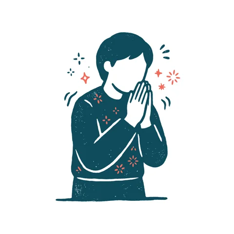 お願いする人のイラスト(はんこ・顔なし)