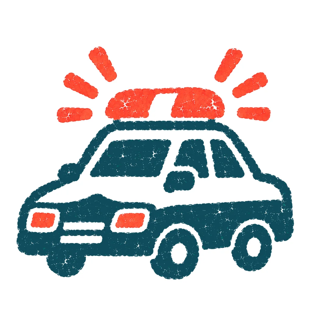パトカーのイラスト(はんこ)