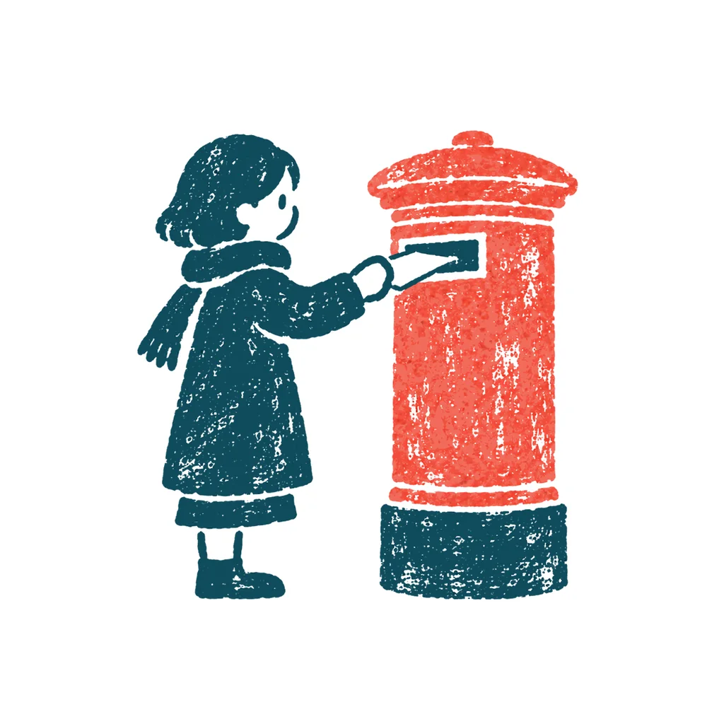 郵便を出すのイラスト(はんこ)