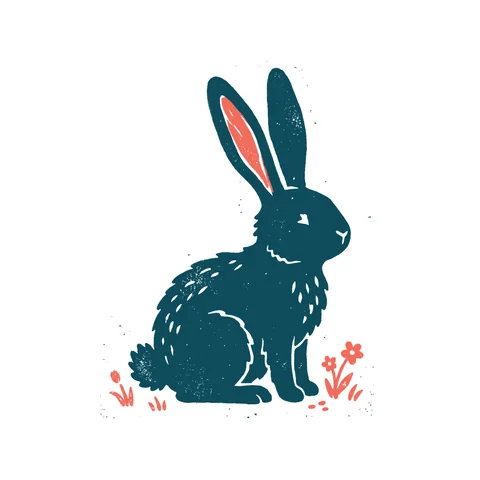 うさぎのイラスト(はんこ・顔なし)