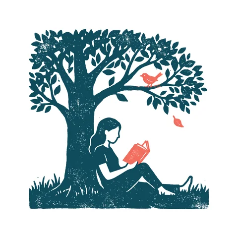 読書する人のイラスト(はんこ・顔なし)