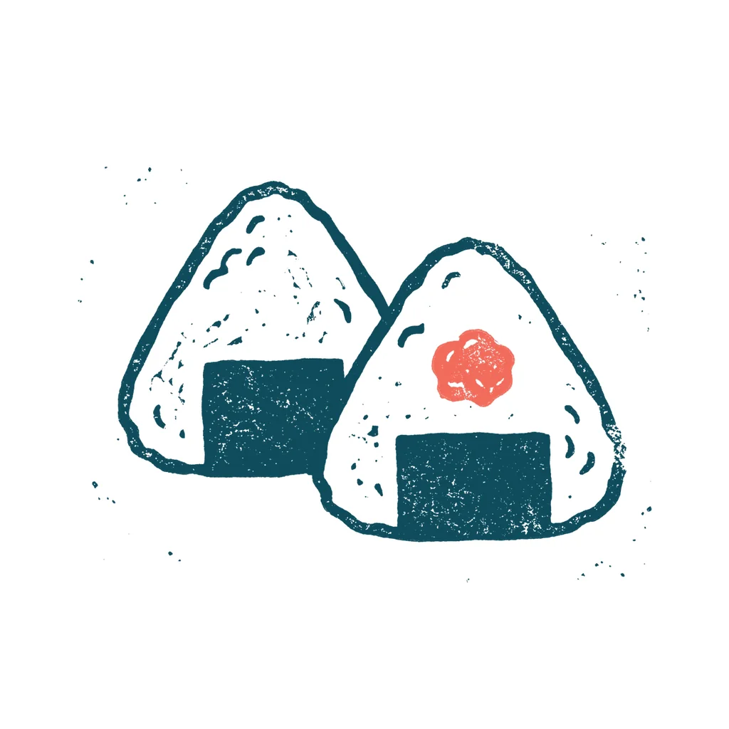 おにぎりのイラスト(はんこ・顔なし)