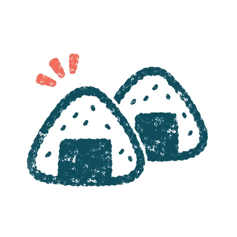 おにぎりのイラスト(はんこ)
