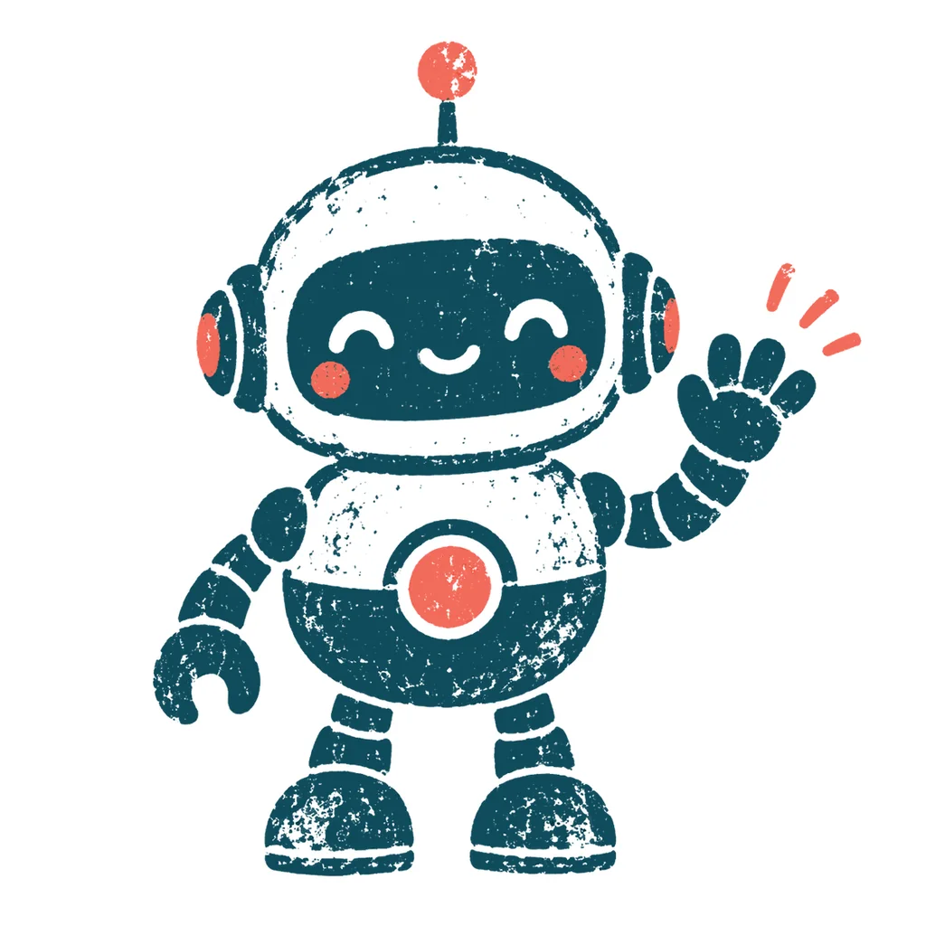 親しみやすいロボットのイラスト(はんこ)