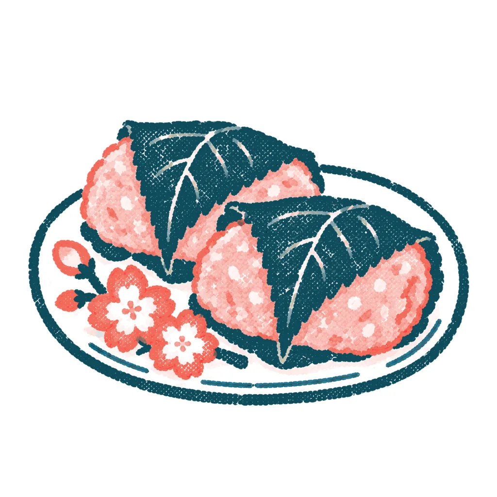 桜餅のイラスト(はんこ)
