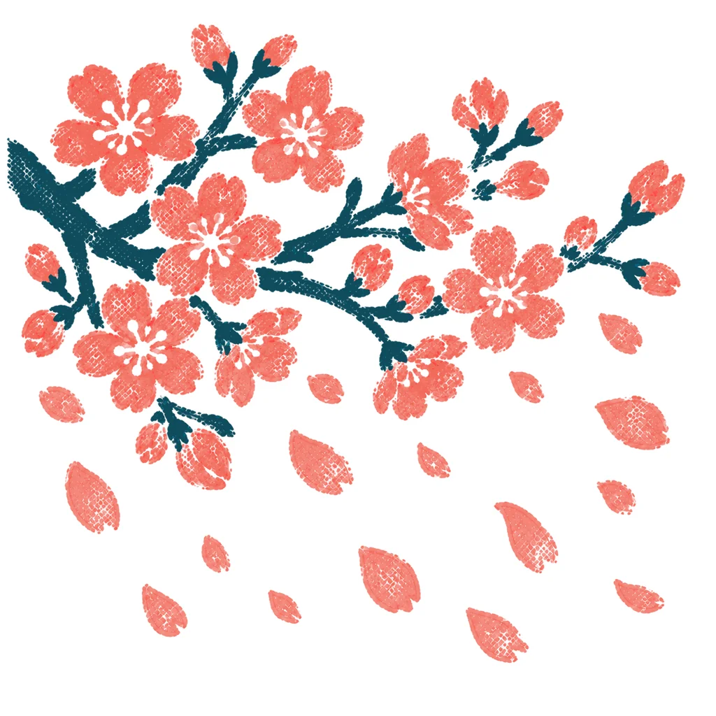 桜の花びらのイラスト(はんこ)