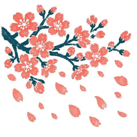 桜の花びらのイラスト(はんこ)