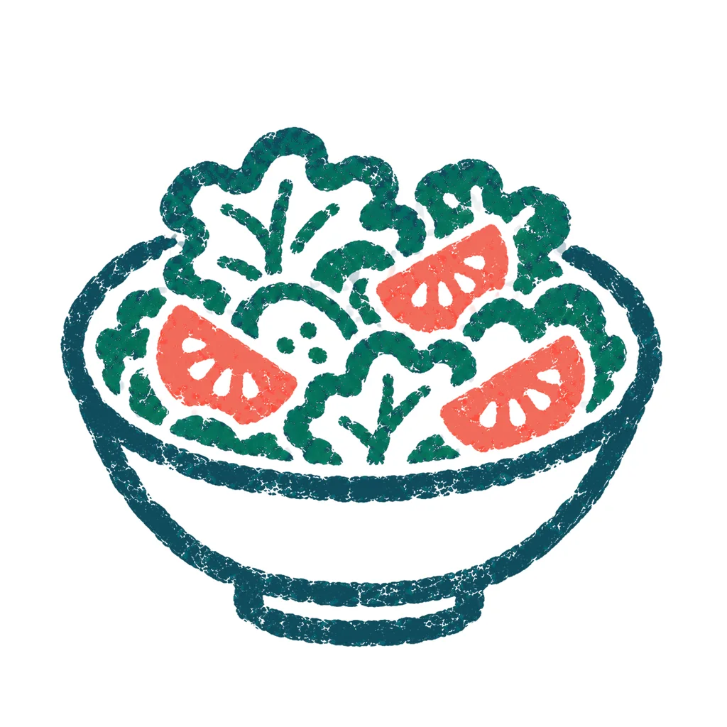 サラダのイラスト(はんこ)