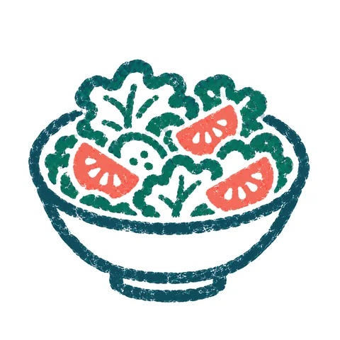 サラダのイラスト(はんこ)