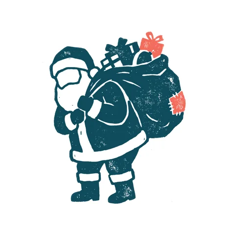 サンタクロースのイラスト(はんこ・顔なし)