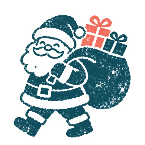 サンタクロースのイラスト(はんこ)
