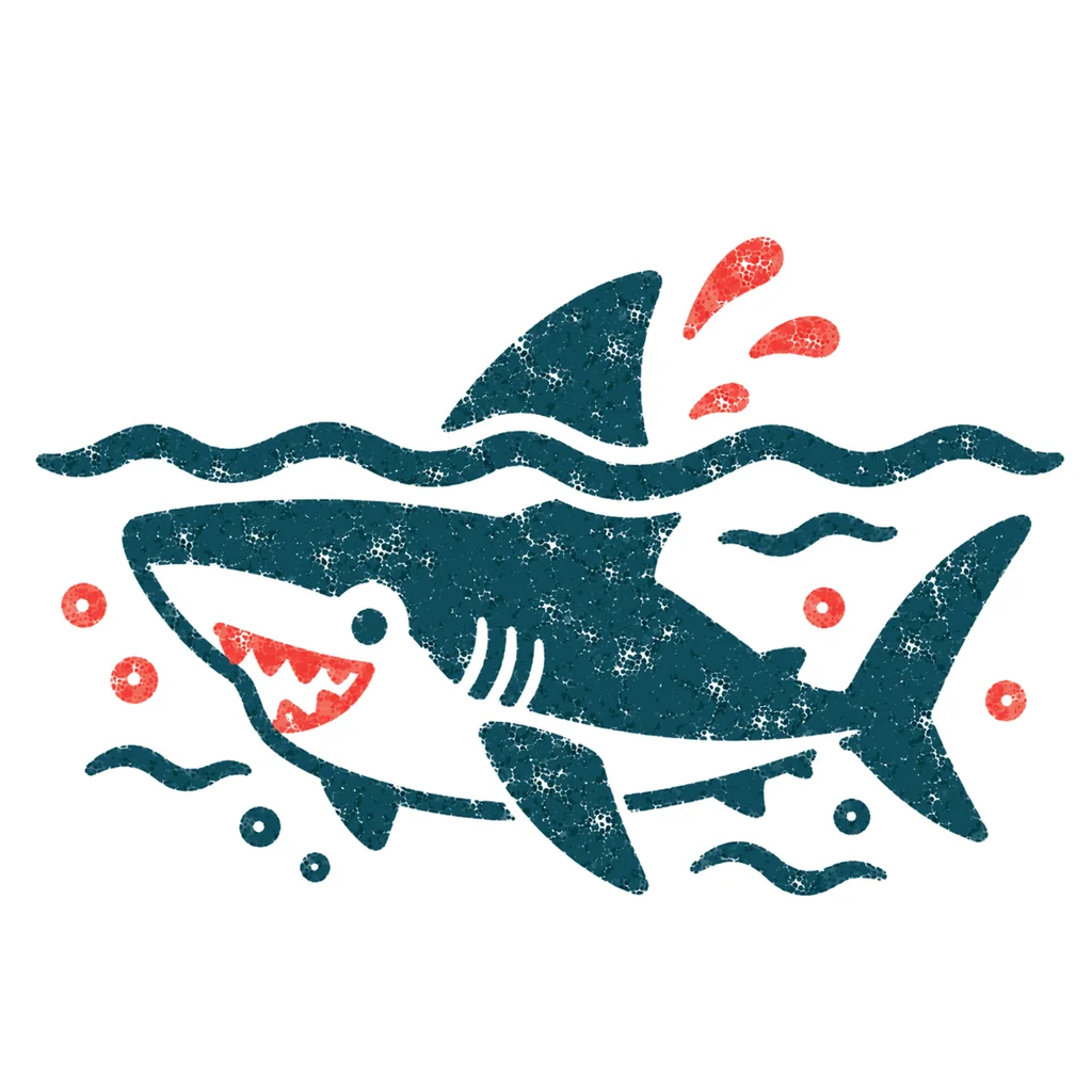 サメのイラスト(はんこ)