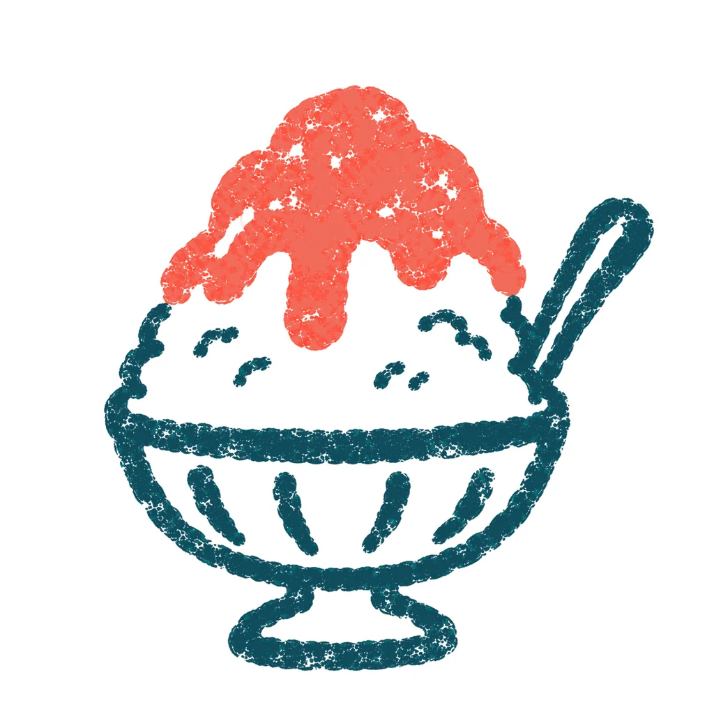 かき氷のイラスト(はんこ)