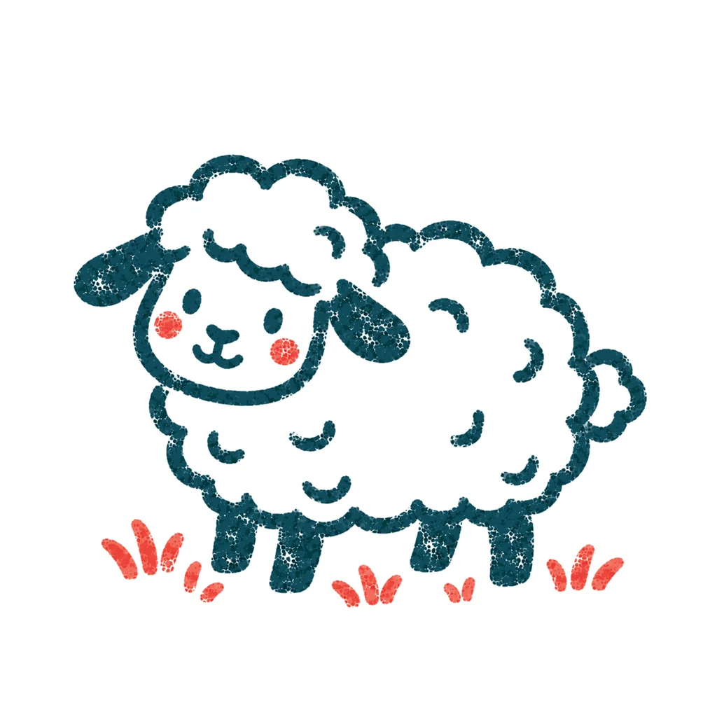 羊のイラスト(はんこ)