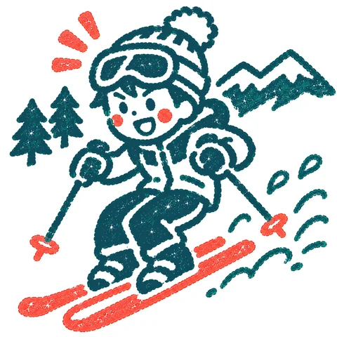スキーのイラスト(はんこ)