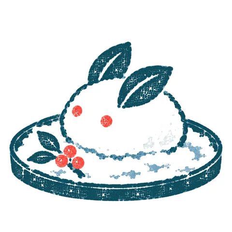 雪うさぎのイラスト(はんこ)