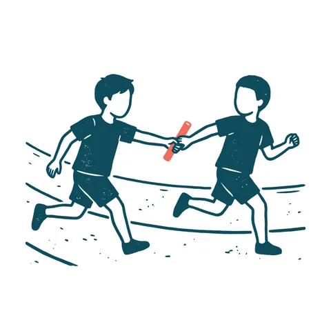 運動会のリレーのイラスト(はんこ・顔なし)