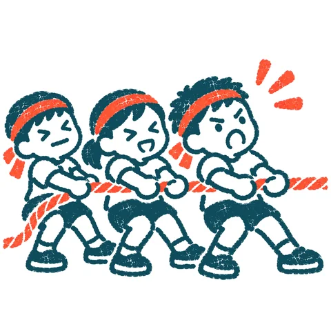 運動会の綱引きのイラスト(はんこ)