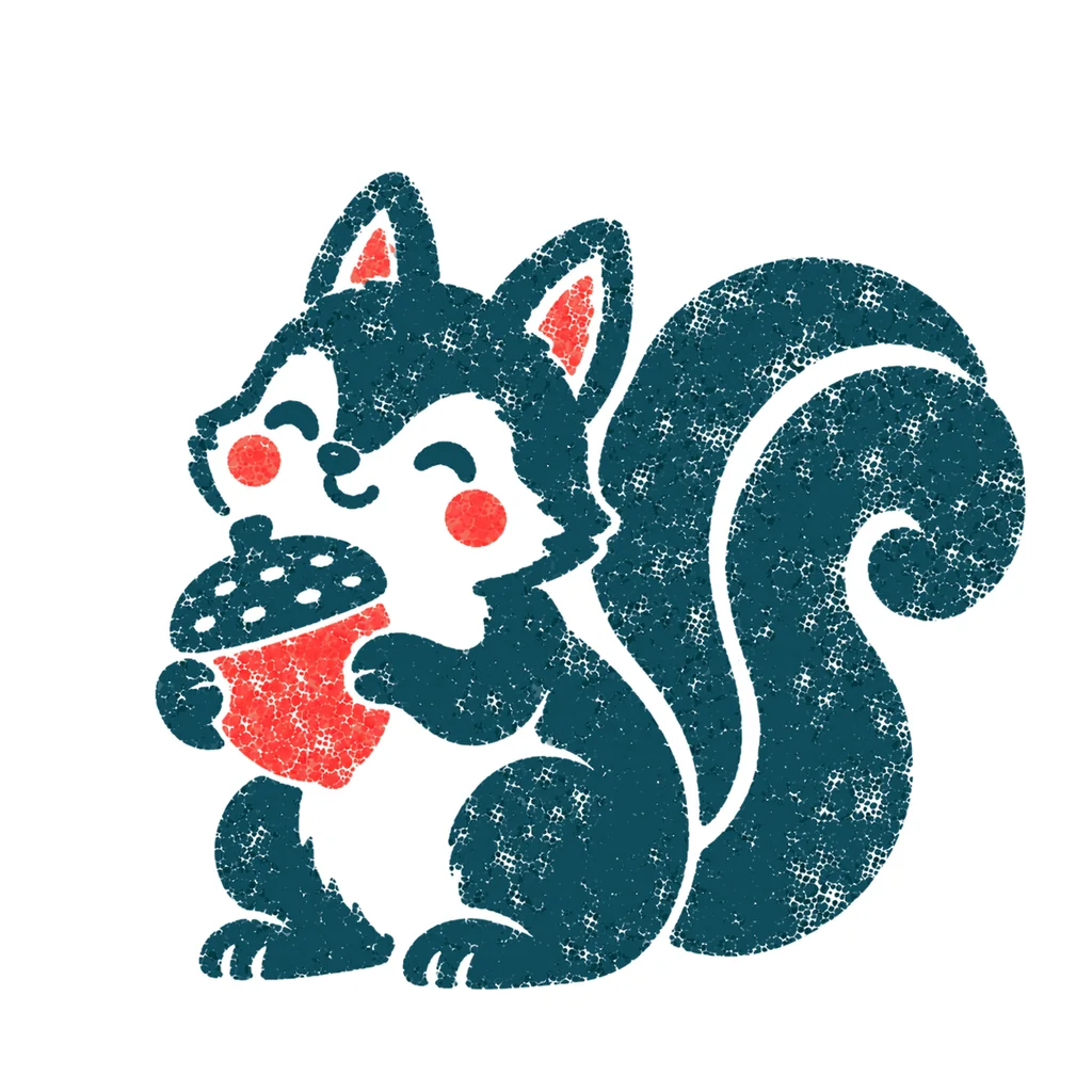 リスのイラスト(はんこ)