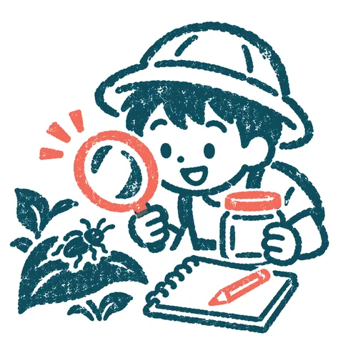 夏休みの宿題のイラスト(はんこ)
