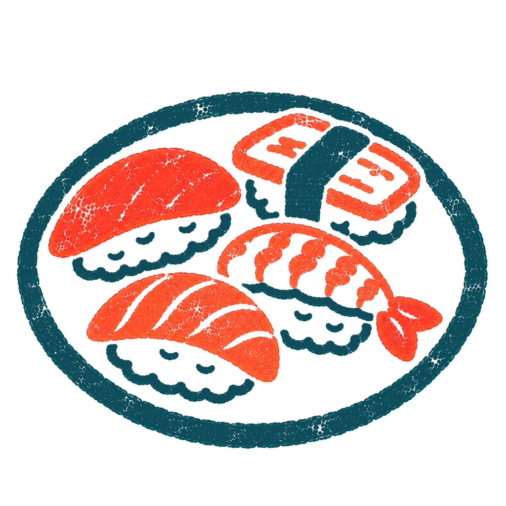 お寿司のイラスト(はんこ)
