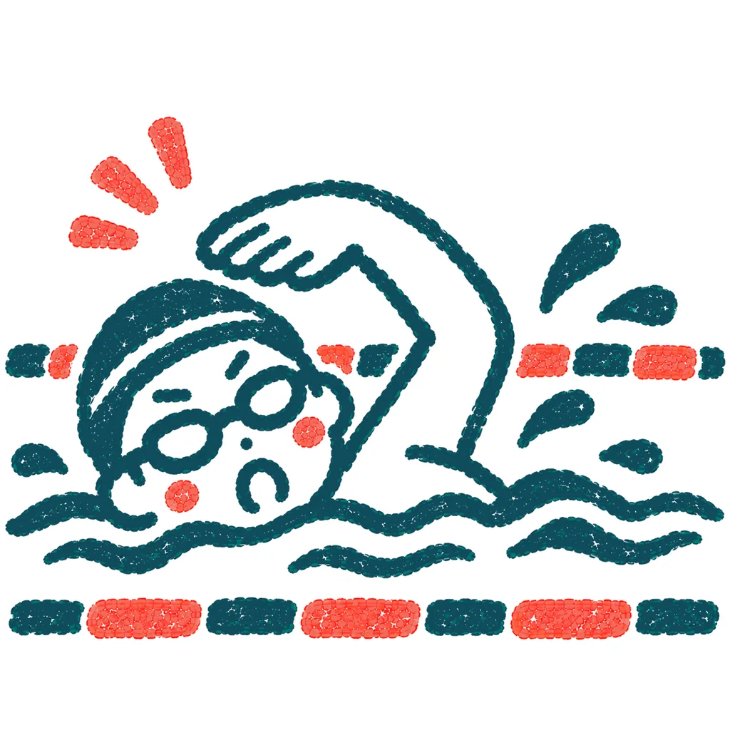 水泳のイラスト(はんこ)
