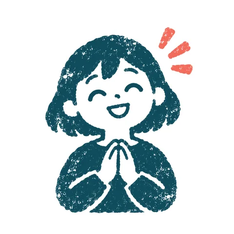 ありがとうと伝える人のイラスト(はんこ)