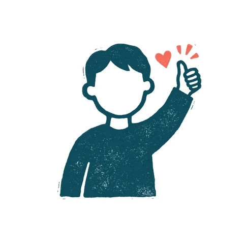 親指を立てる人のイラスト(はんこ・顔なし)