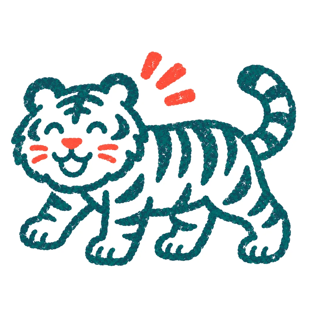 トラのイラスト(はんこ)