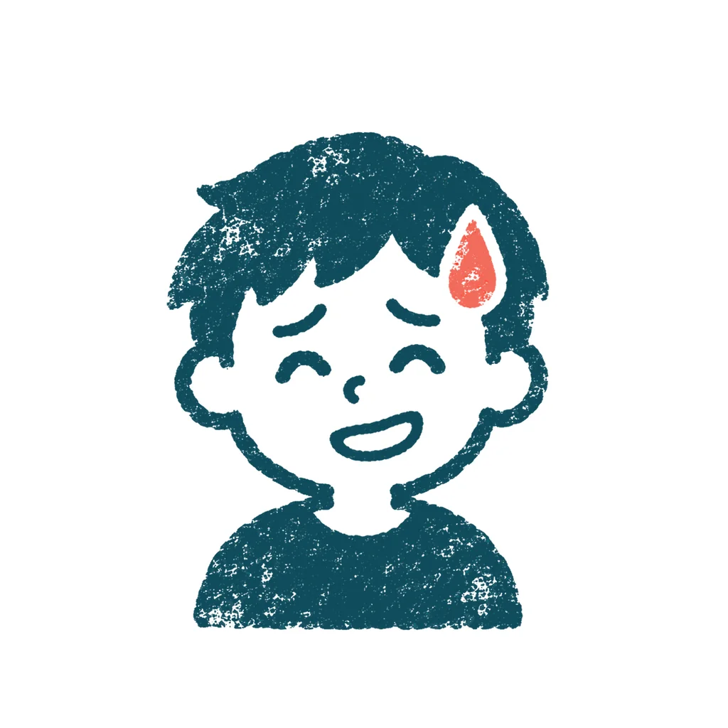 困った顔の人のイラスト(はんこ)