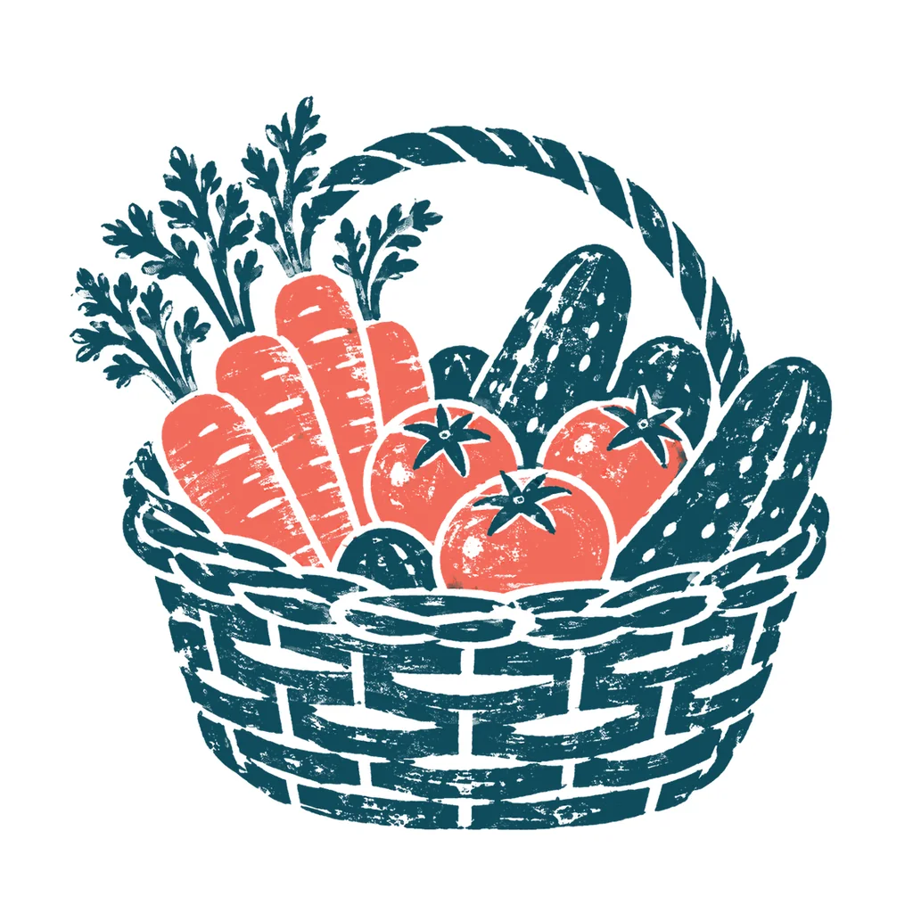 新鮮な野菜のイラスト(はんこ)
