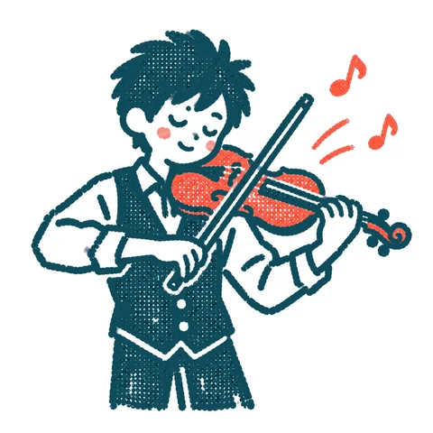 バイオリンのイラスト(はんこ)