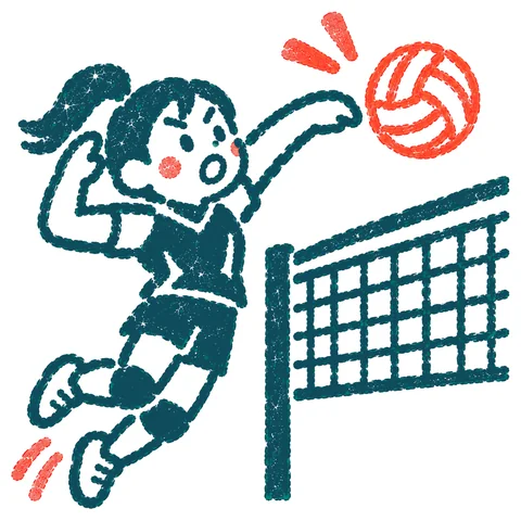 バレーボールのイラスト(はんこ)